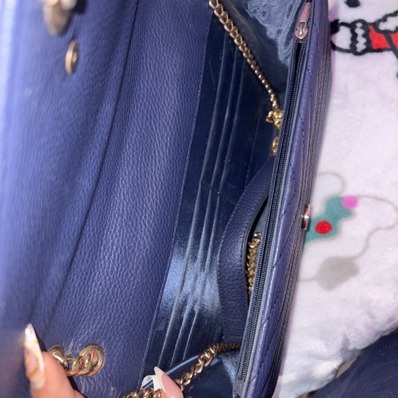 Yves Saint Laurent Dark Blue Quilted Clutch - Picture 2 of 3